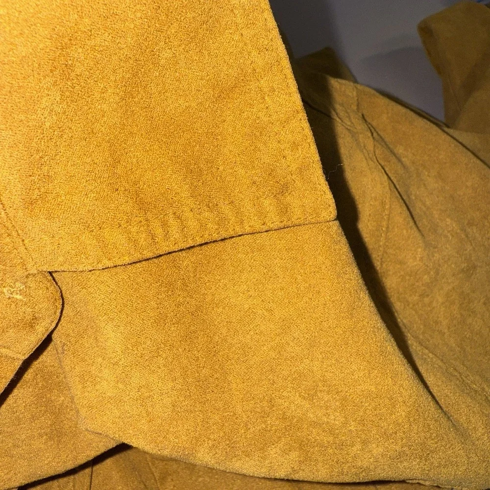 White Stag Faux‎ Suede Shirt Jacket Women's M Brown Button Front Lined Shacket - Picture 11 of 16